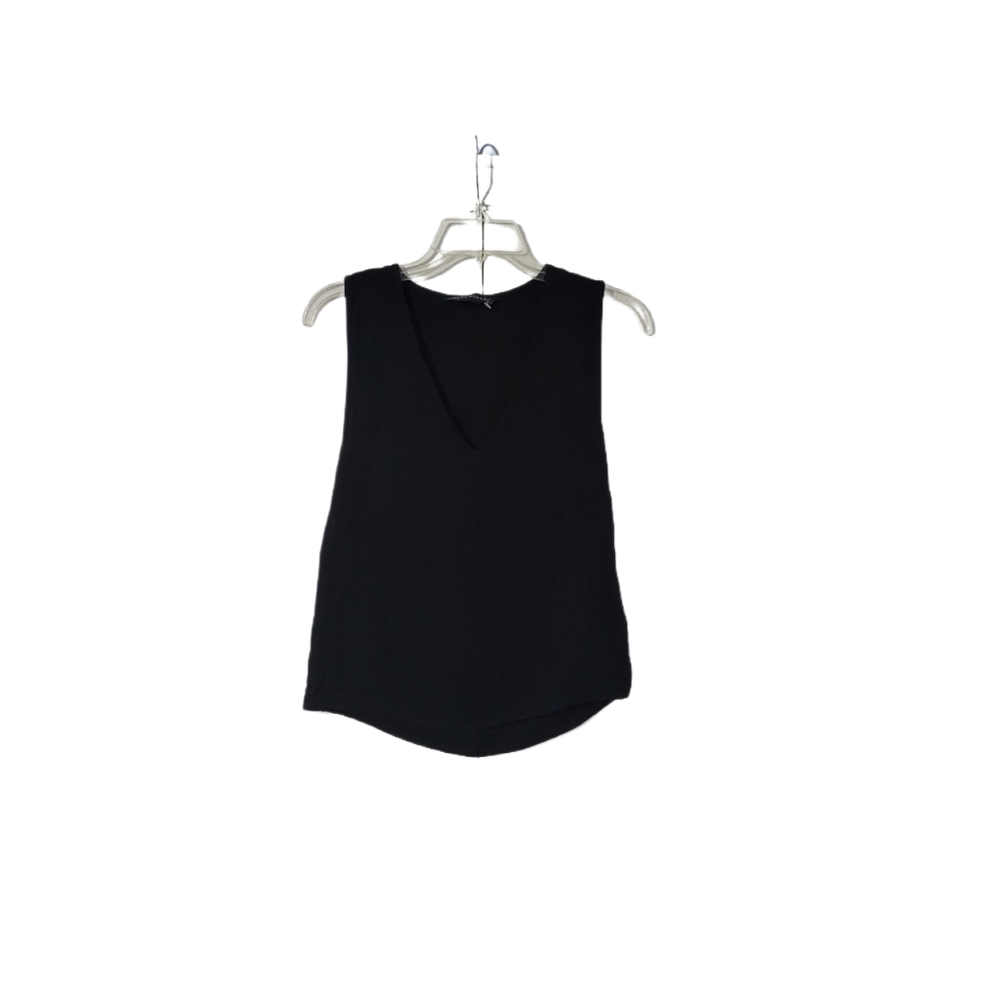 NWOT Zara Women's Size Small Black V-Neck Sleeveless Pullover Top/Blouse